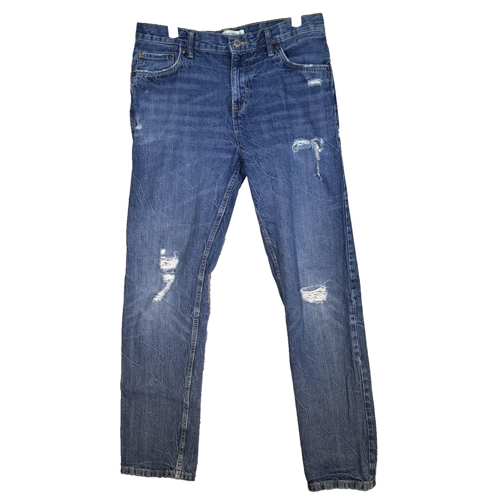 Levi's 502 Jeans Mens 30x32 Blue Regular Taper Distressed Denim 5-Pocket Ripped